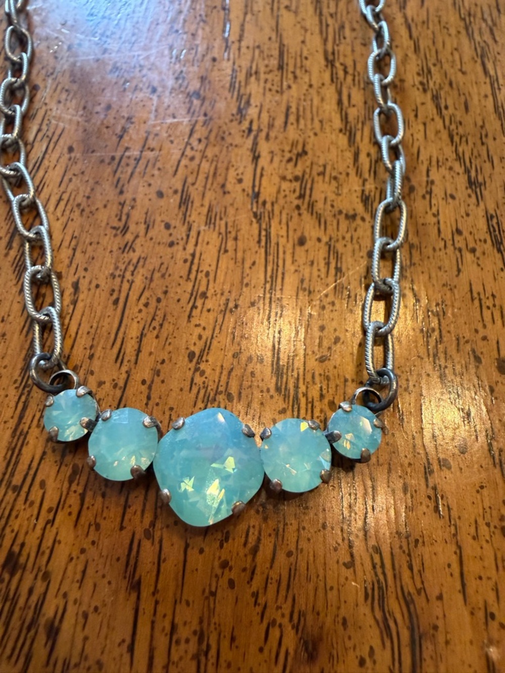Aqua Opal-Effect Crystal Cluster Necklace - Women's Jewelry